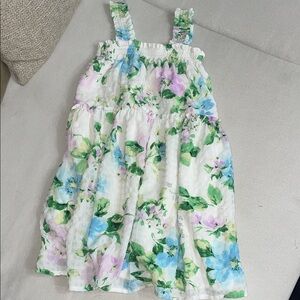 Old Navy Kids Floral Dress in White with Green and Purple